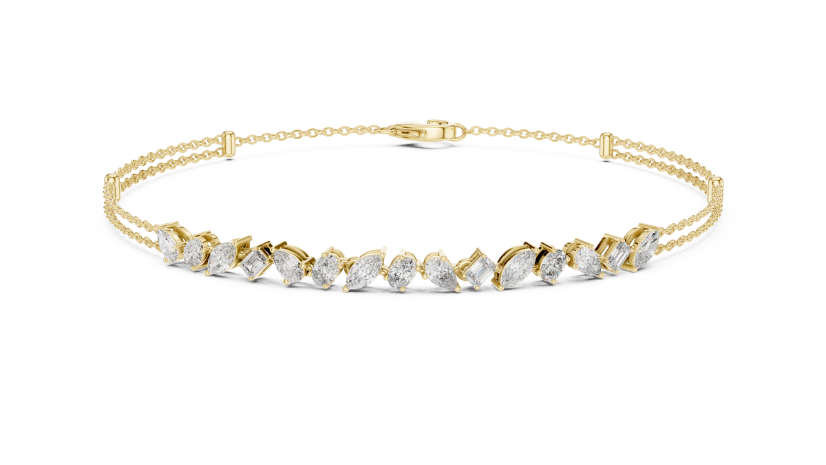 Confettelle Scattered Marquise, Pear, Oval and Emerald Cut Lab Grown Diamond Bracelet