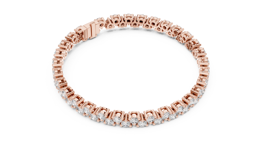 Chevrelle Staggered Two Row Round Lab Grown Diamond Tennis Bracelet