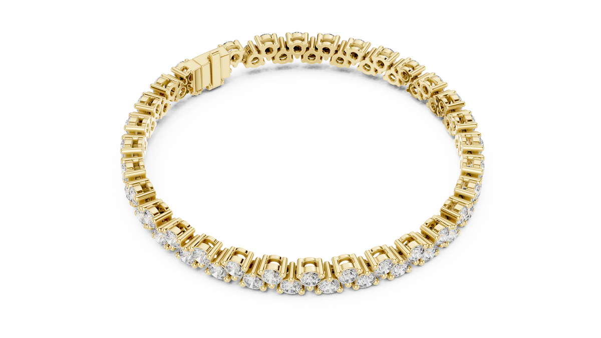 Chevrelle Staggered Two Row Round Lab Grown Diamond Tennis Bracelet