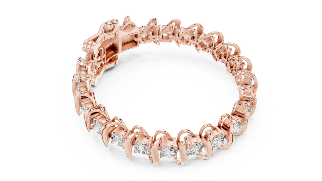 Hochzeitsarmband aus Rotgold mit Diamanten – Einzigartiger Stil