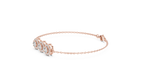 Halovelle Three Stone Halo Lab Grown Diamond Chain Bracelet