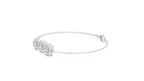 Halovelle Three Stone Halo Lab Grown Diamond Chain Bracelet