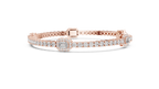Emerelle Emerald Cut Halo Station Lab Grown Diamond Tennis Bracelet