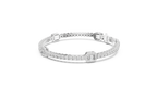 Emerelle Emerald Cut Halo Station Lab Grown Diamond Tennis Bracelet