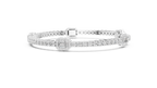 Emerelle Emerald Cut Halo Station Lab Grown Diamond Tennis Bracelet