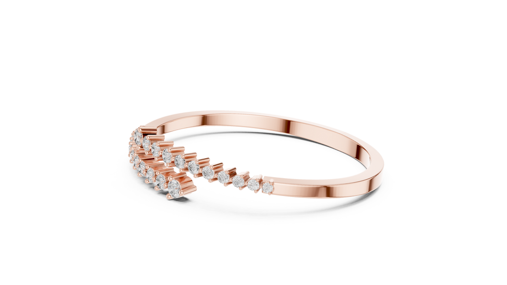 Gradelle Graduated Bypass Lab Grown Diamond Open Bangle Bracelet