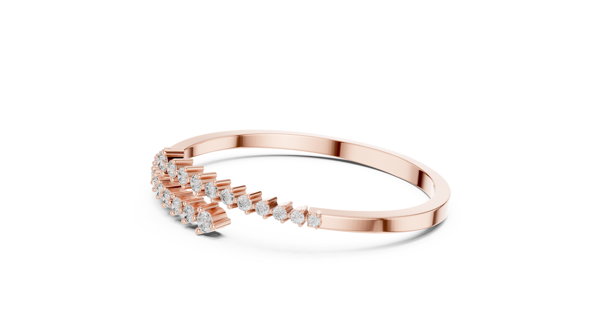 Gradelle Graduated Bypass Lab Grown Diamond Open Bangle Bracelet