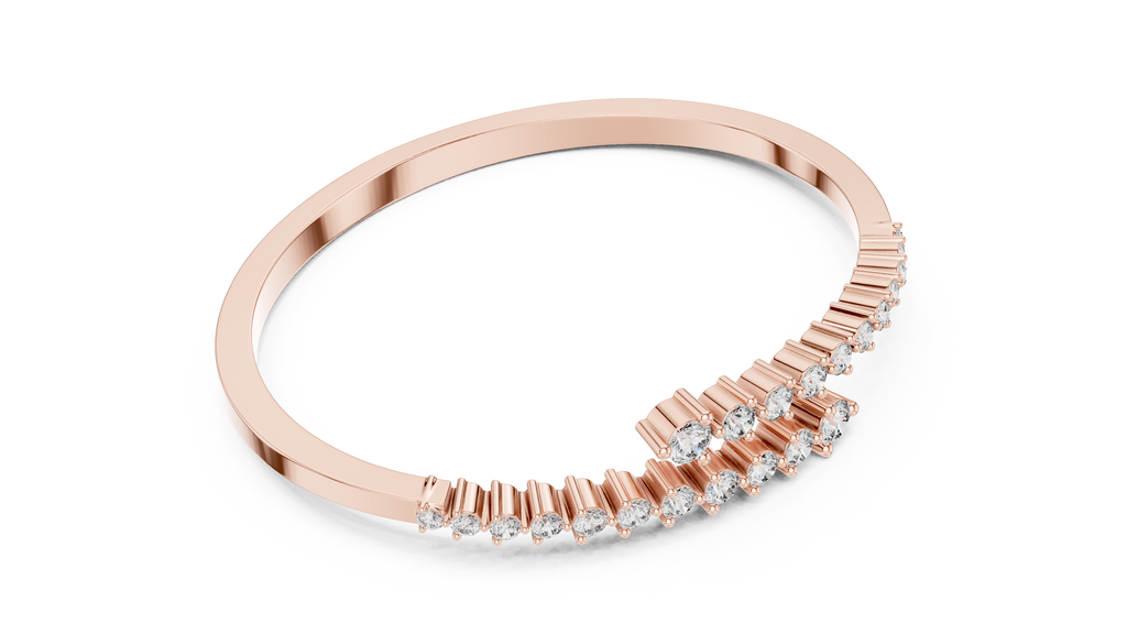 Gradelle Graduated Bypass Lab Grown Diamond Open Bangle Bracelet