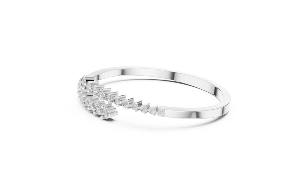 Gradelle Graduated Bypass Lab Grown Diamond Open Bangle Bracelet