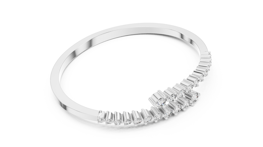 Gradelle Graduated Bypass Lab Grown Diamond Open Bangle Bracelet