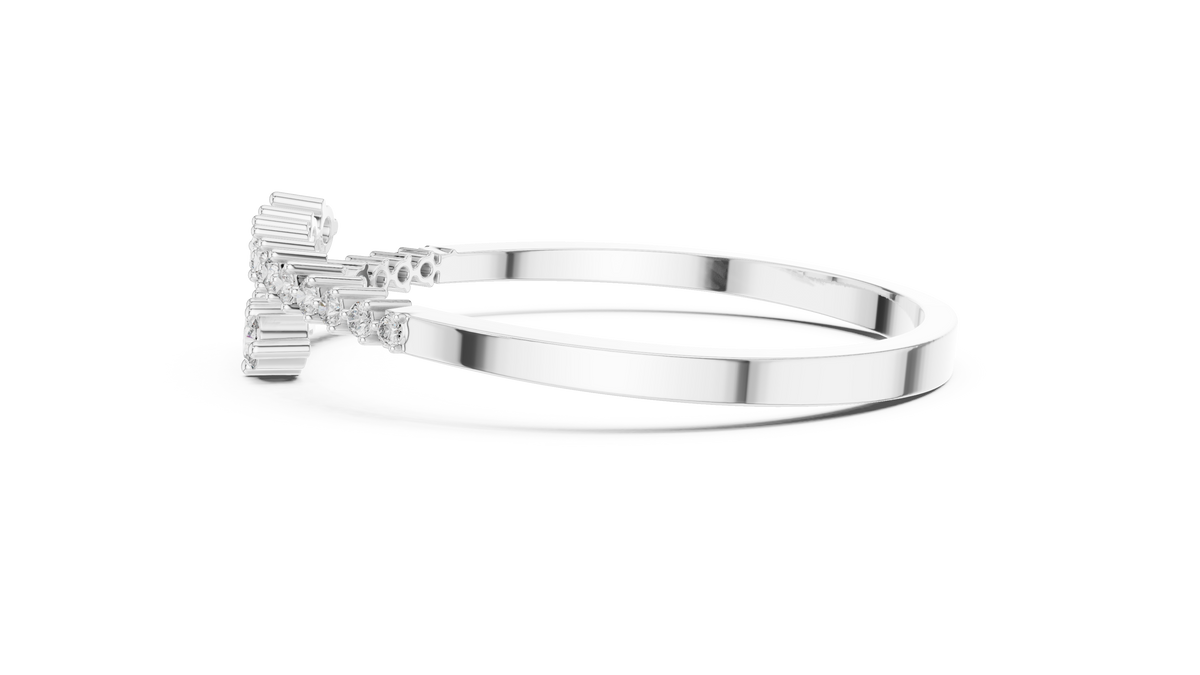 Gradelle Graduated Bypass Lab Grown Diamond Open Bangle Bracelet