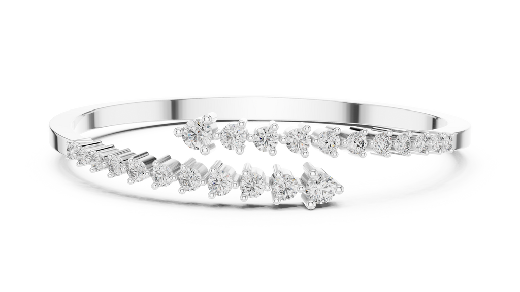Gradelle Graduated Bypass Lab Grown Diamond Open Bangle Bracelet