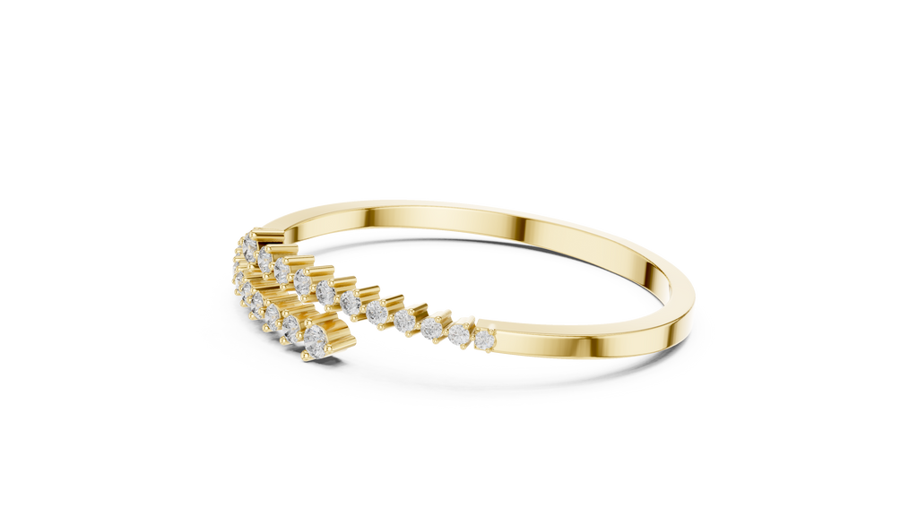 Gradelle Graduated Bypass Lab Grown Diamond Open Bangle Bracelet