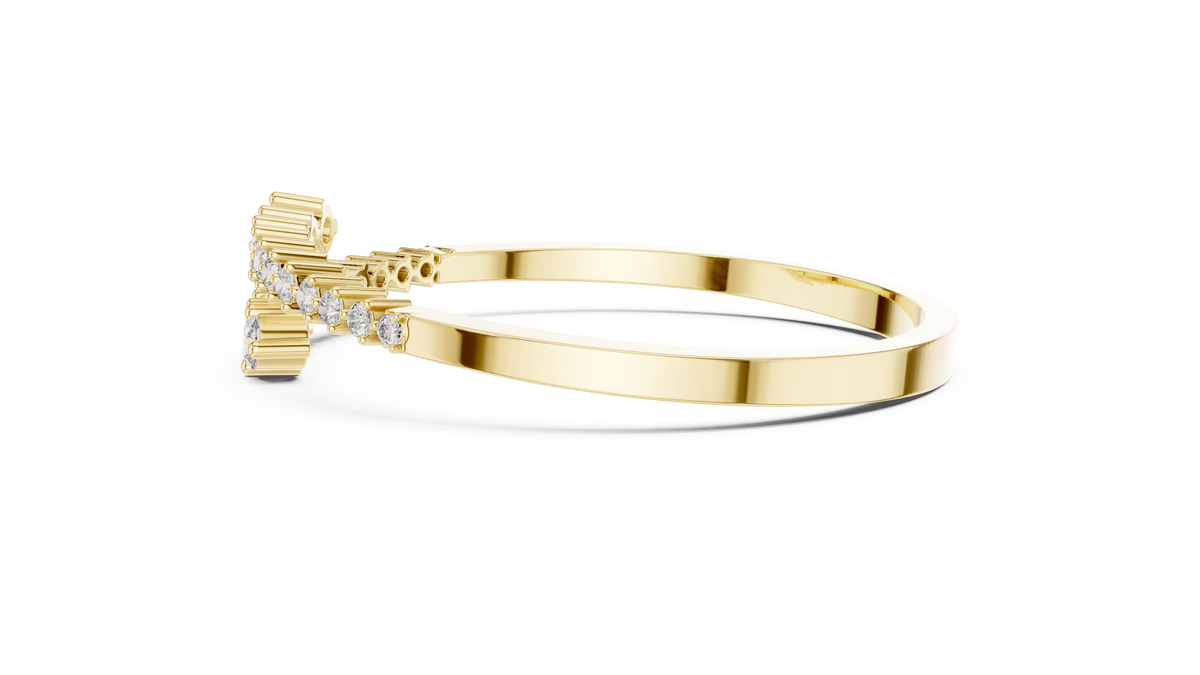 Gradelle Graduated Bypass Lab Grown Diamond Open Bangle Bracelet