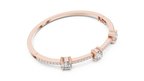 Triadelle Three Stone Pavé Lab Grown Diamond Bangle Bracelet
