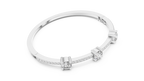 Triadelle Three Stone Pavé Lab Grown Diamond Bangle Bracelet