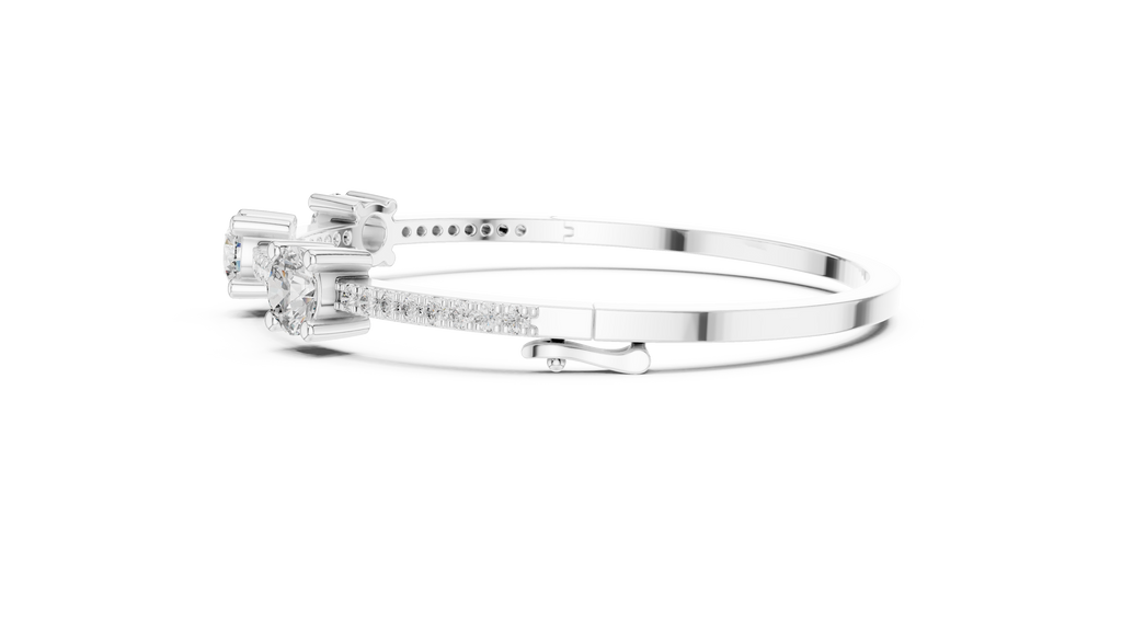 Triadelle Three Stone Pavé Lab Grown Diamond Bangle Bracelet