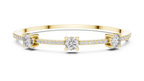 Triadelle Three Stone Pavé Lab Grown Diamond Bangle Bracelet