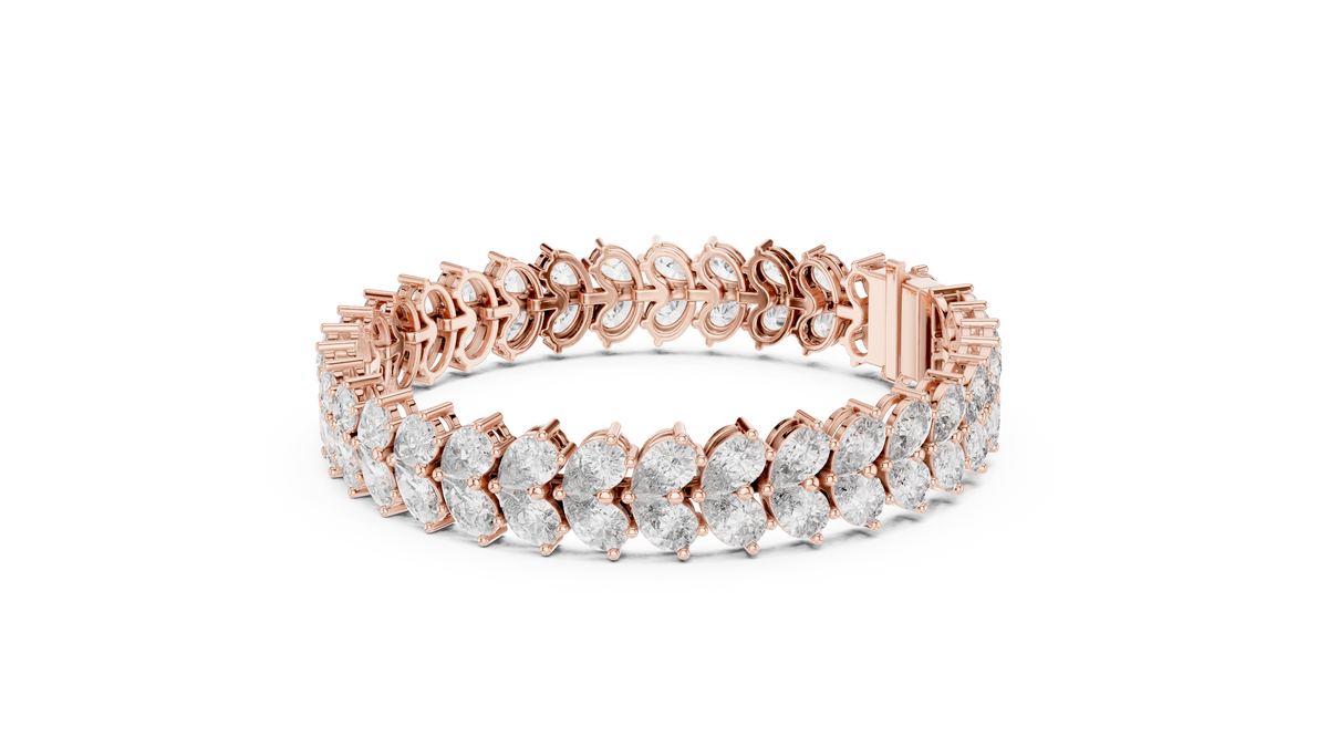 Luxury Gold Oval Diamond Tennis Bracelet for Women