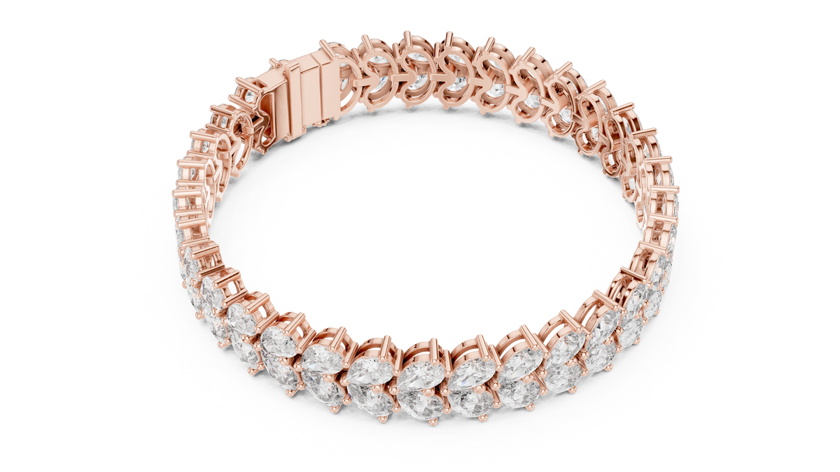 Luxury Gold Oval Diamond Tennis Bracelet for Women