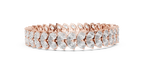 Luxury Gold Oval Diamond Tennis Bracelet for Women