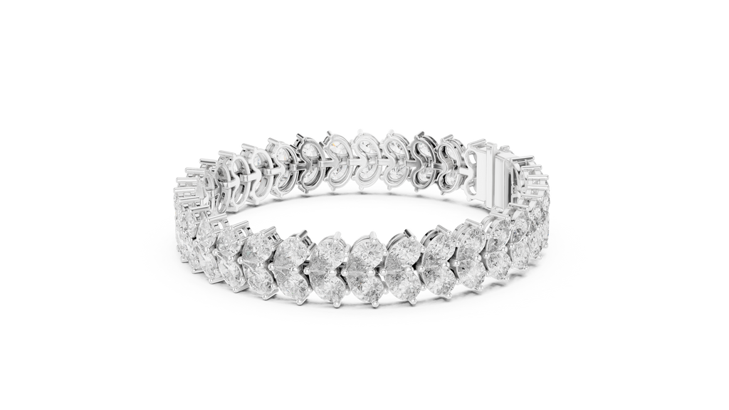 Luxury Gold Oval Diamond Tennis Bracelet for Women