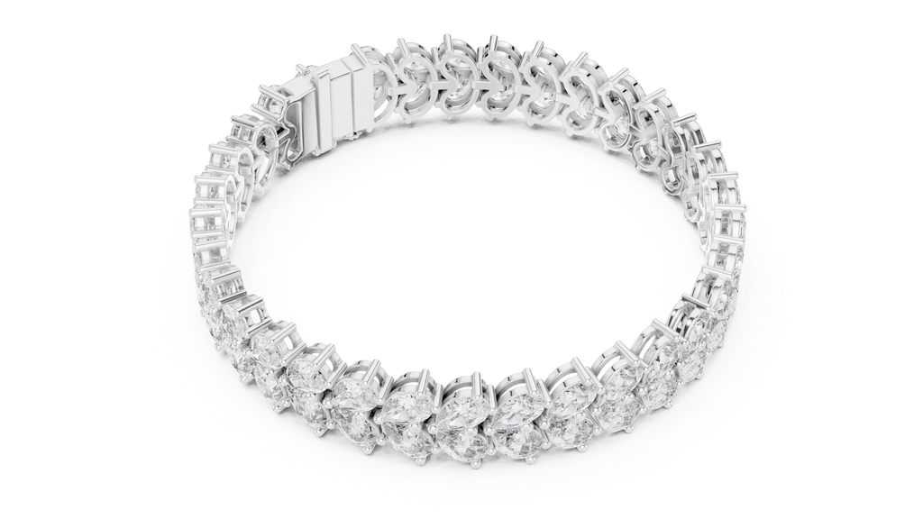 Luxury Gold Oval Diamond Tennis Bracelet for Women