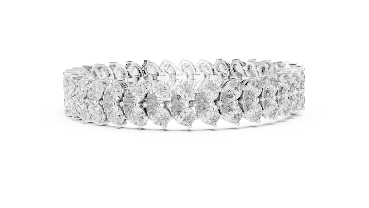 Luxury Gold Oval Diamond Tennis Bracelet for Women