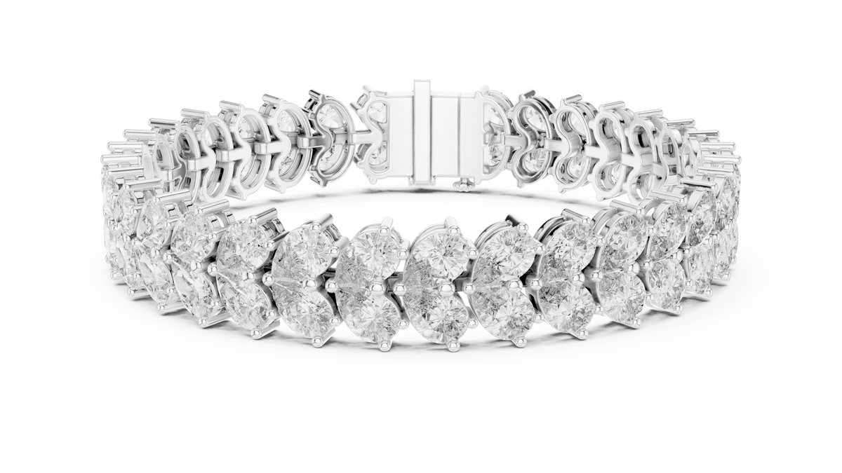 Luxury Gold Oval Diamond Tennis Bracelet for Women