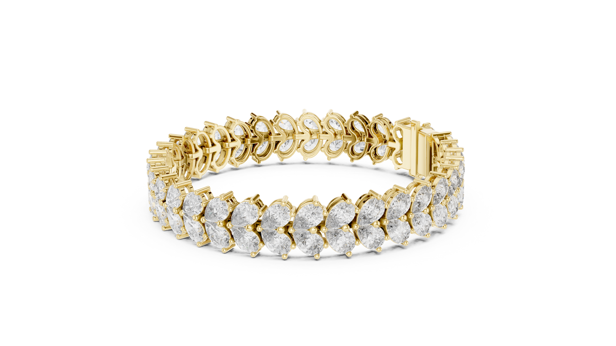 Luxury Gold Oval Diamond Tennis Bracelet for Women