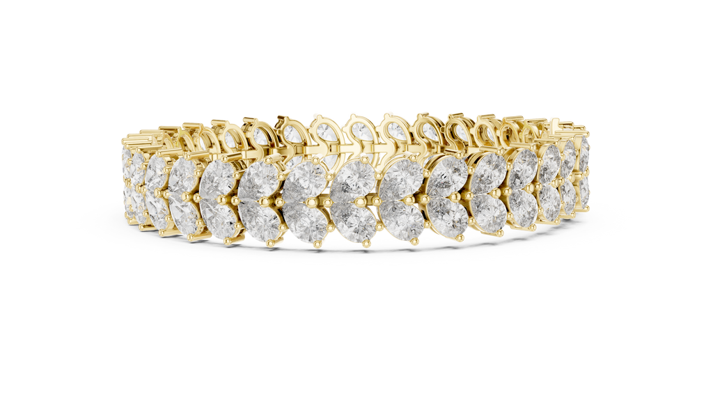 Luxury Gold Oval Diamond Tennis Bracelet for Women