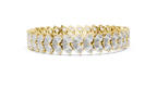 Luxury Gold Oval Diamond Tennis Bracelet for Women