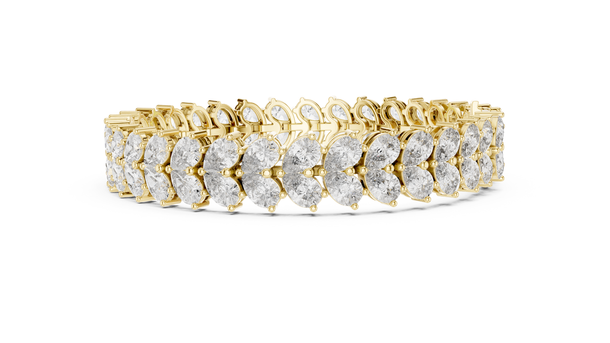 Luxury Gold Oval Diamond Tennis Bracelet for Women