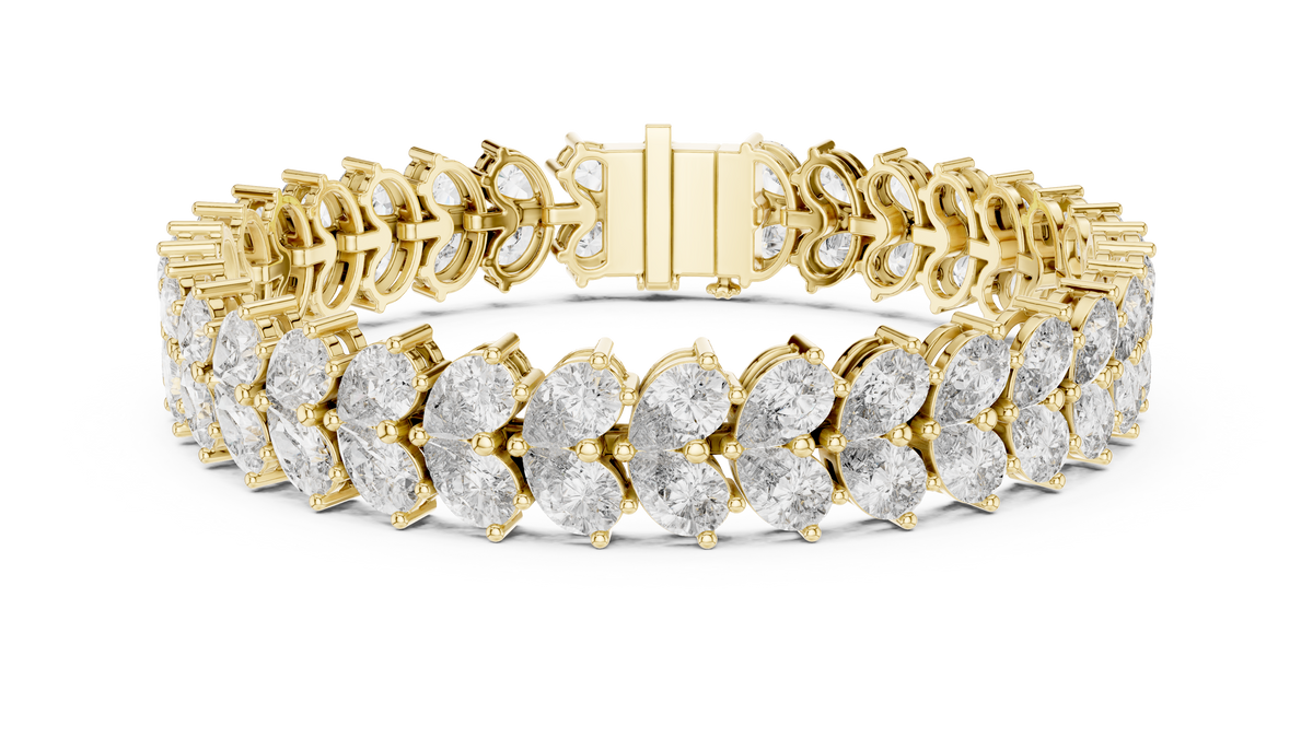 Luxury Gold Oval Diamond Tennis Bracelet for Women