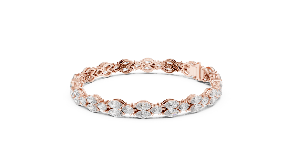 Laurelle Double Row Marquise Cut Lab Grown Diamond Tennis Bracelet