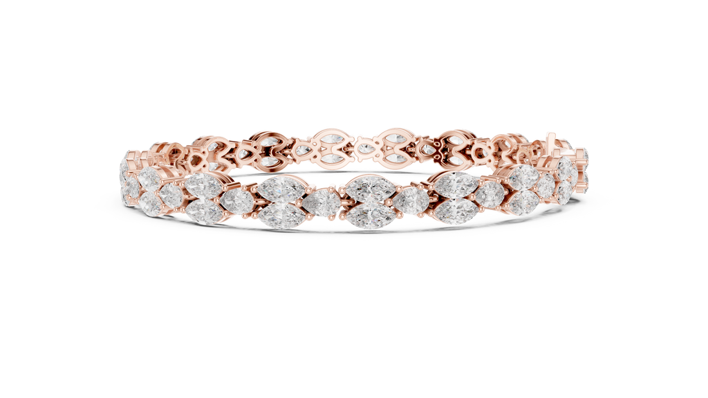 Laurelle Double Row Marquise Cut Lab Grown Diamond Tennis Bracelet
