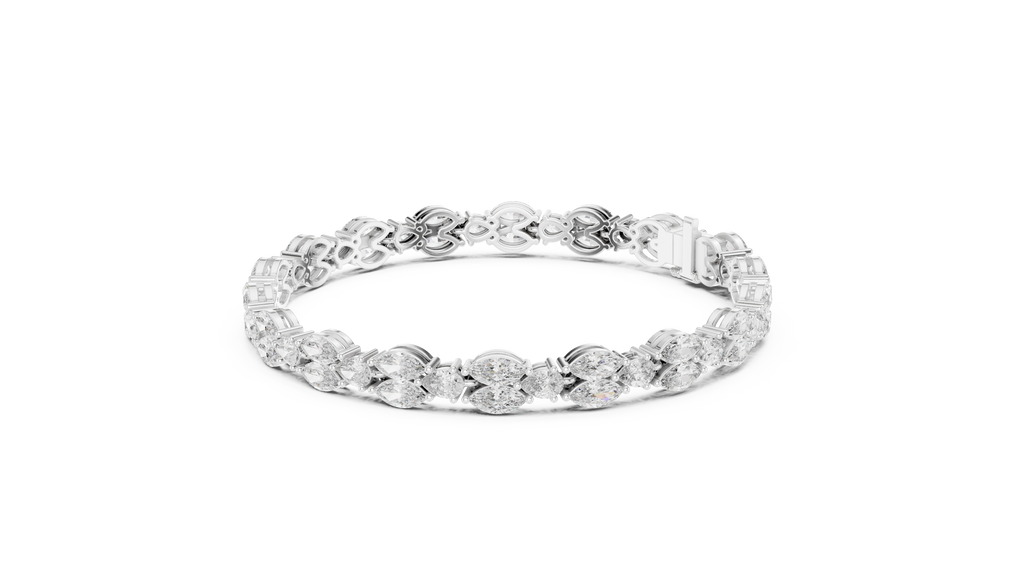 Laurelle Double Row Marquise Cut Lab Grown Diamond Tennis Bracelet
