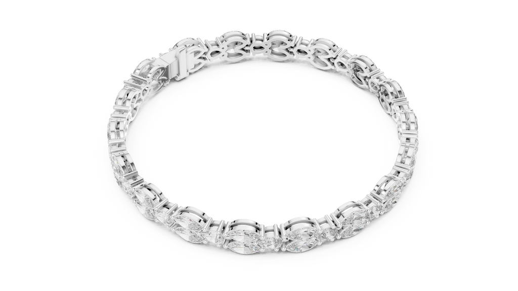 Laurelle Double Row Marquise Cut Lab Grown Diamond Tennis Bracelet