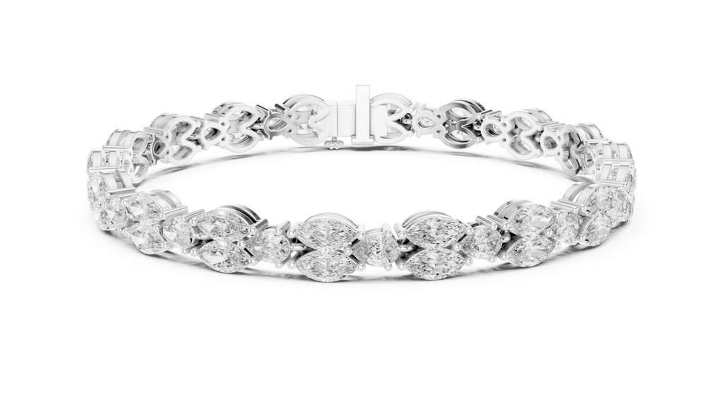 Laurelle Double Row Marquise Cut Lab Grown Diamond Tennis Bracelet