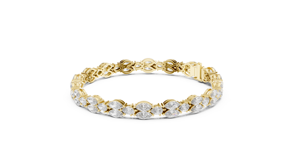 Laurelle Double Row Marquise Cut Lab Grown Diamond Tennis Bracelet