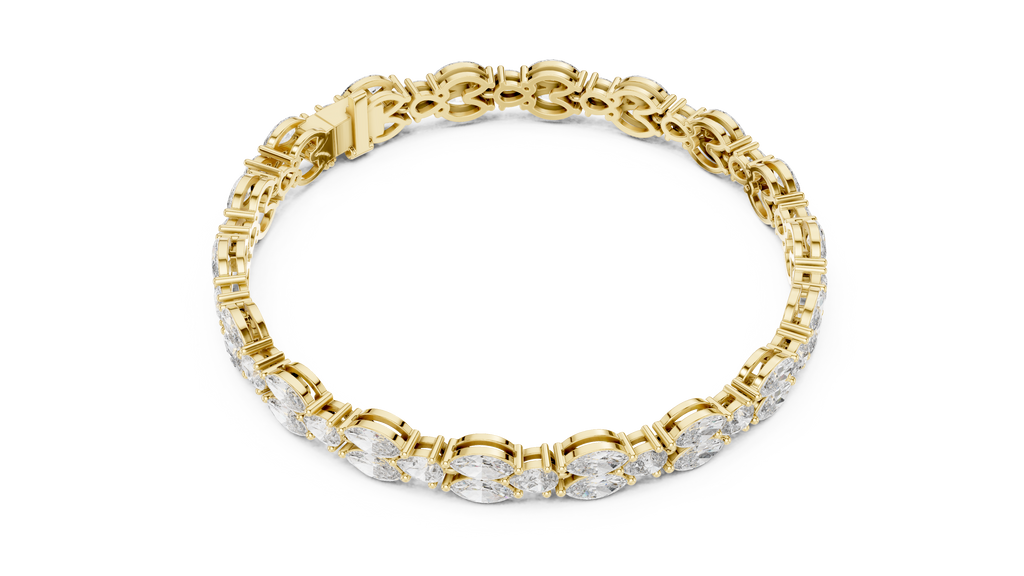 Laurelle Double Row Marquise Cut Lab Grown Diamond Tennis Bracelet