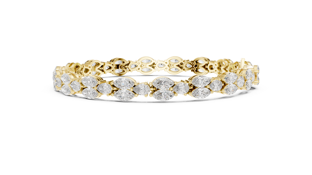 Laurelle Double Row Marquise Cut Lab Grown Diamond Tennis Bracelet
