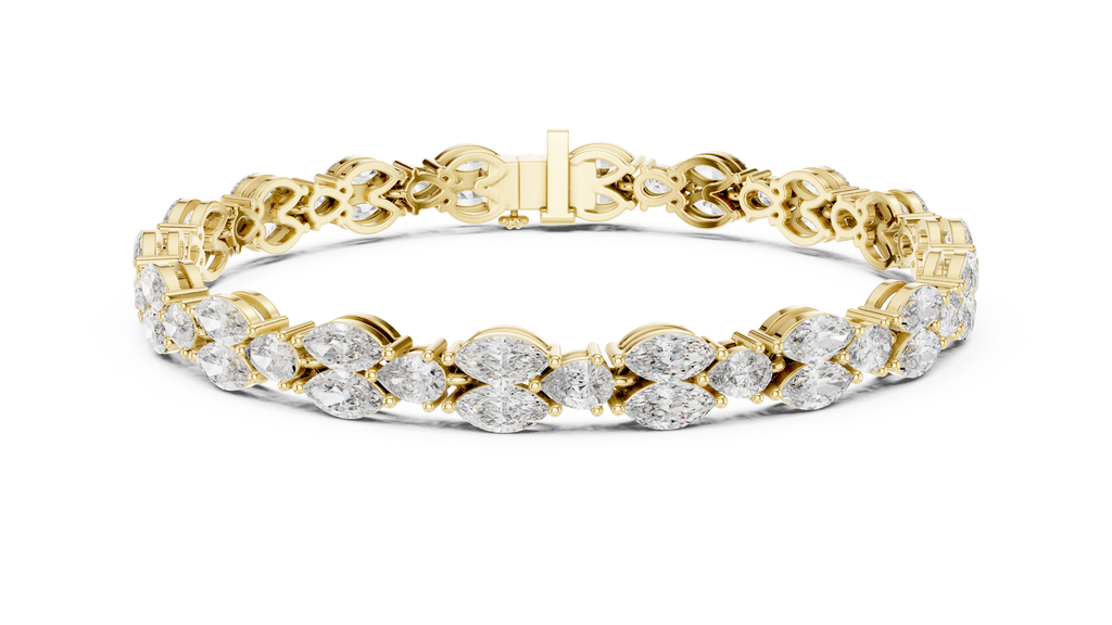 Laurelle Double Row Marquise Cut Lab Grown Diamond Tennis Bracelet