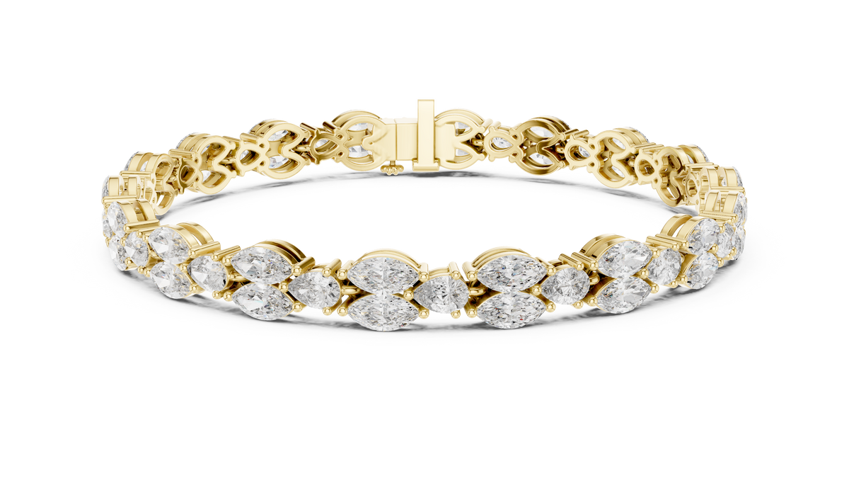 Laurelle Double Row Marquise Cut Lab Grown Diamond Tennis Bracelet