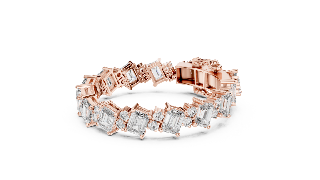 Minimalistisches Solitaire Diamantarmband mit drei Steinen
