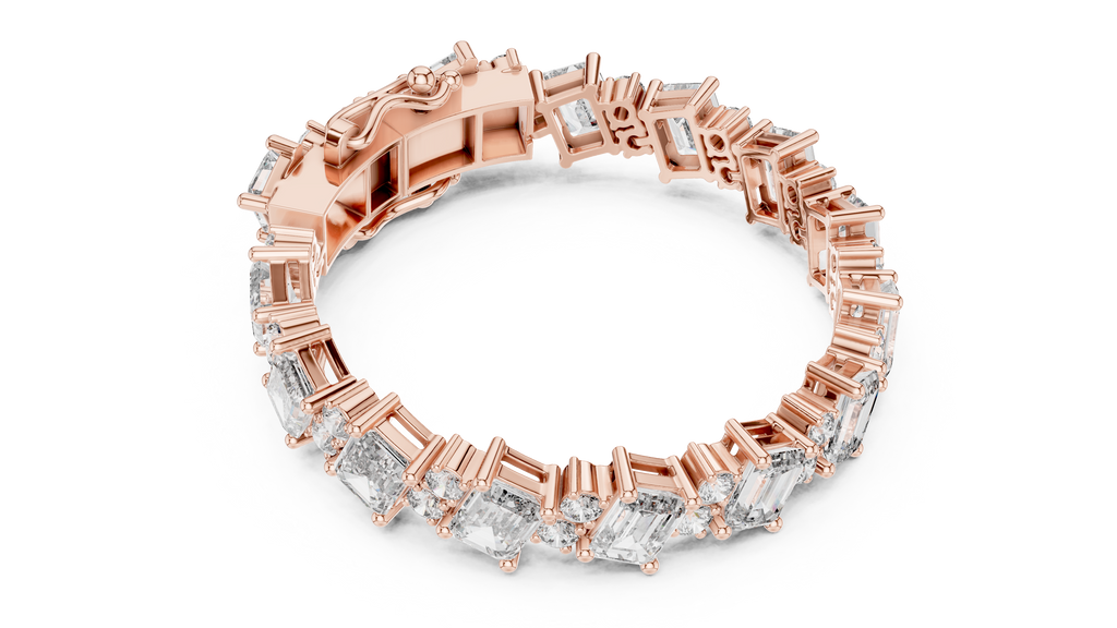 Minimalistisches Solitaire Diamantarmband mit drei Steinen