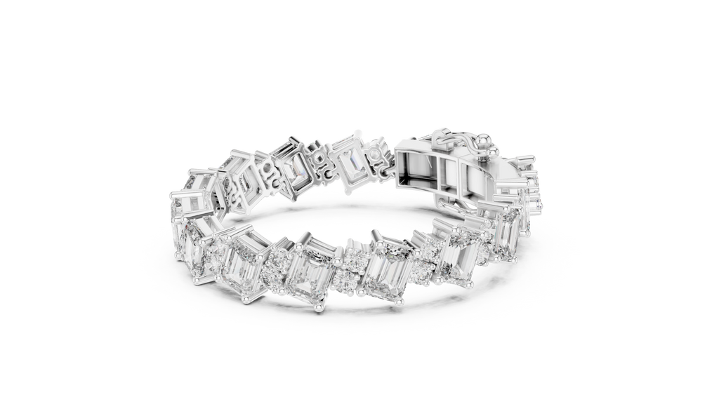 Minimalistisches Solitaire Diamantarmband mit drei Steinen