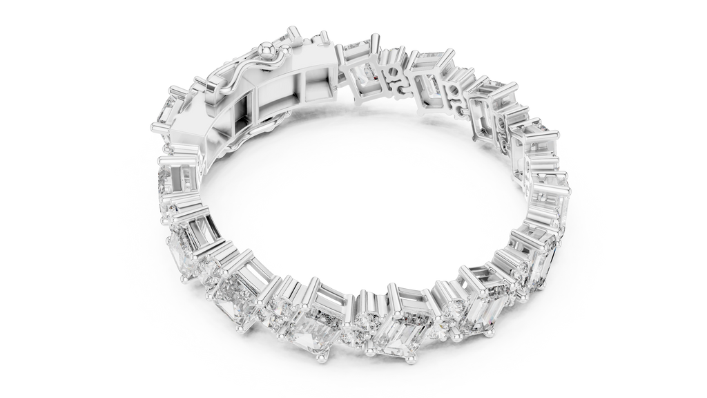 Minimalistisches Solitaire Diamantarmband mit drei Steinen