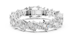 Minimalistisches Solitaire Diamantarmband mit drei Steinen