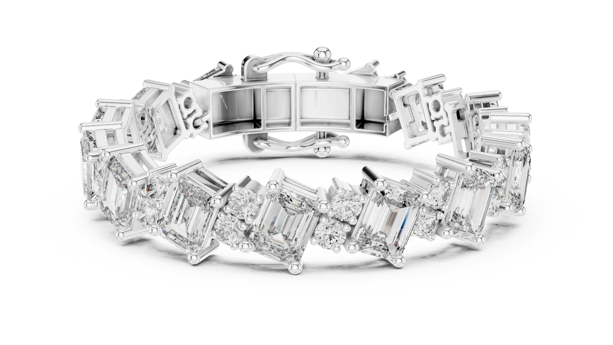 Minimalistisches Solitaire Diamantarmband mit drei Steinen